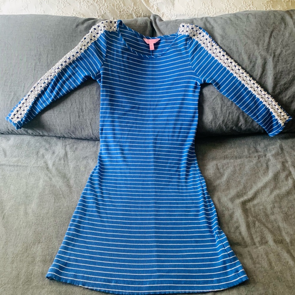 Lilly Pulitzer Blue & White Striped Small Dress